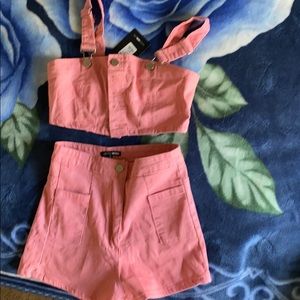 Pink short set
